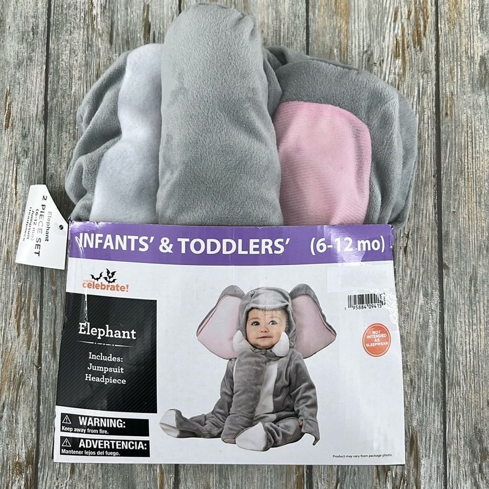 Baby Infant Elephant Halloween Dress-Up Costume Size 6-12M